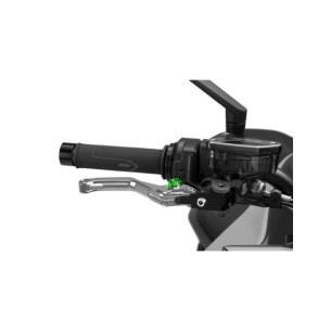 Puig 4.0 brake lever fixed short silver and green selector