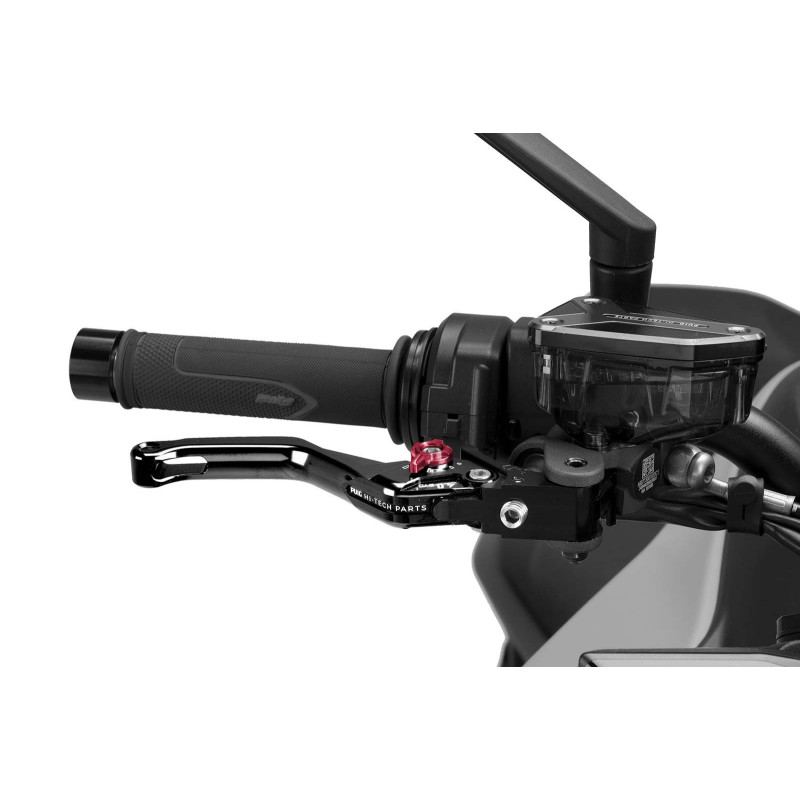 Levier de frein Puig 4.0 fixe court selecteur noir et rouge