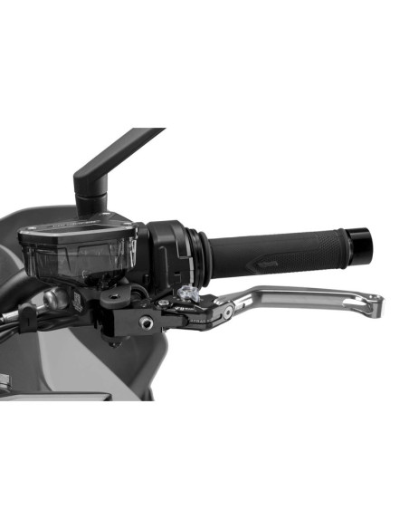 Puig 4.0 folding clutch lever silver and titanium selector