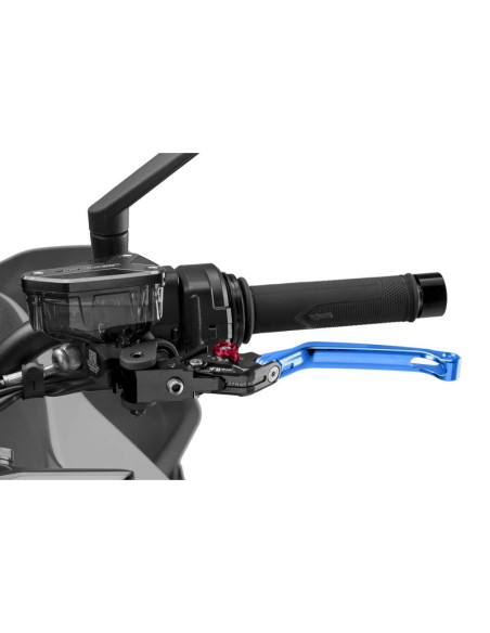 Puig 4.0 folding clutch lever blue and red selector