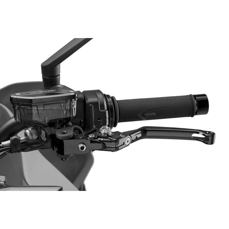 Puig 4.0 folding clutch lever black and silver selector