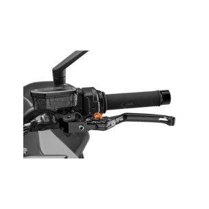 Maneta de embrague plegable Puig 4.0 selectora negra y naranja