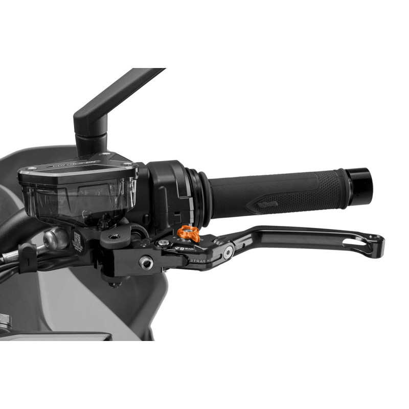 Maneta de embrague plegable Puig 4.0 selectora negra y naranja