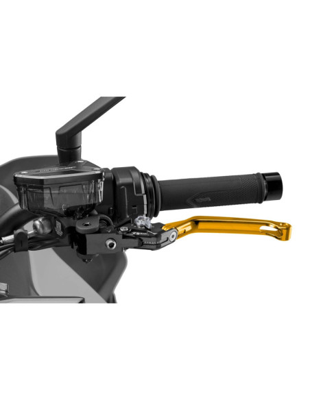 Puig 4.0 folding clutch lever gold and titanium selector