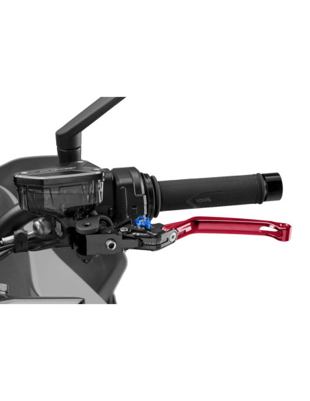 Levier d'embrayage pliable Puig 4.0 selecteur rouge et bleu