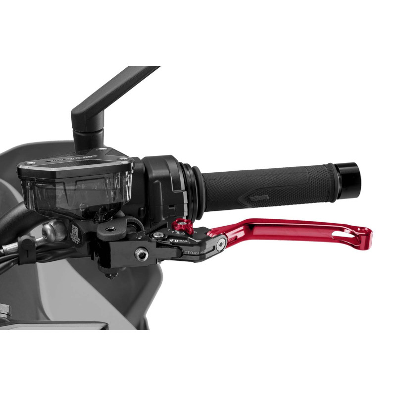 Maneta de embrague plegable Puig 4.0 roja y selector rojo