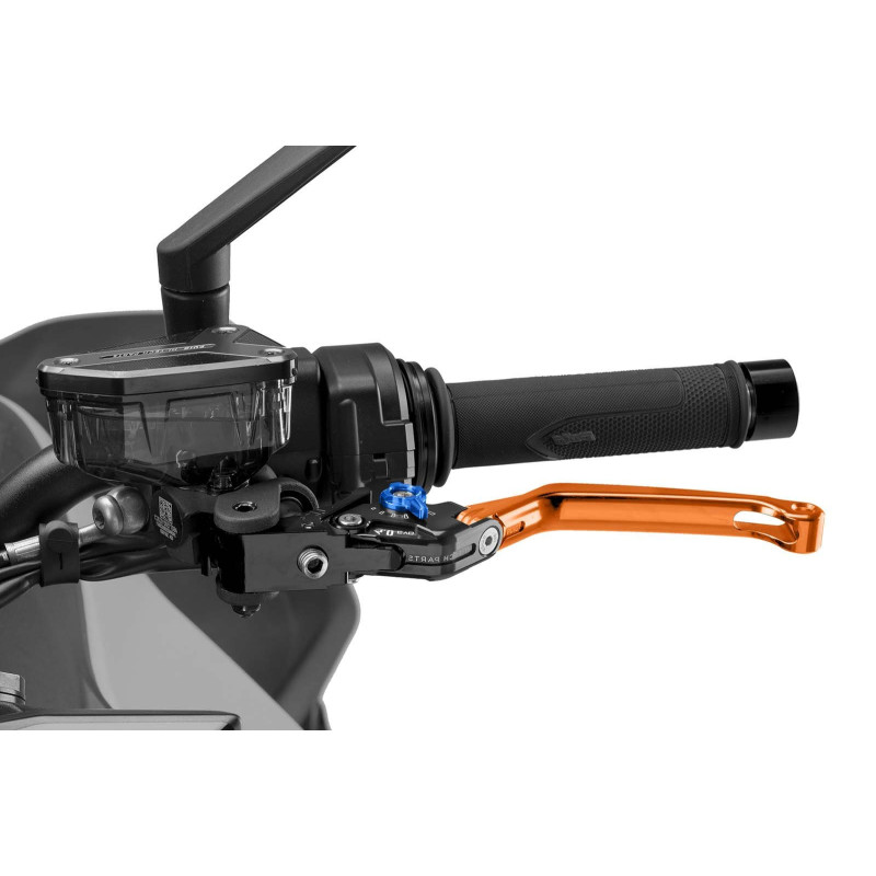 Levier d'embrayage pliable Puig 4.0 selecteur orange et bleu