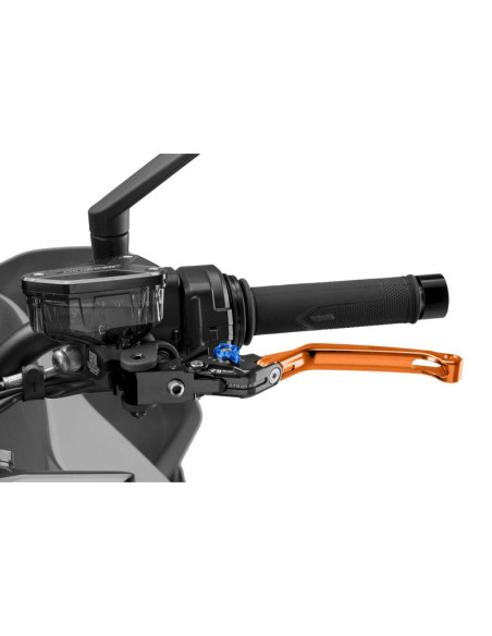 Maneta de embrague plegable Puig 4.0 selector naranja y azul