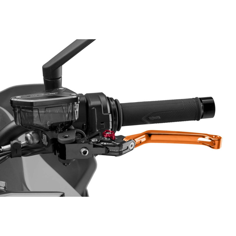 Puig 4.0 folding clutch lever orange and red selector