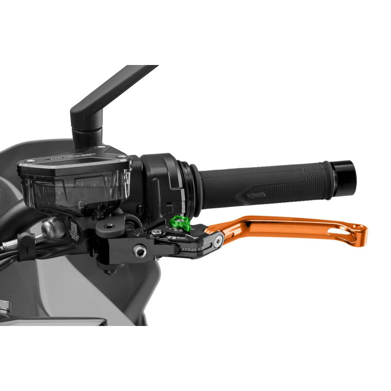 Maneta de embrague plegable Puig 4.0 selector naranja y verde