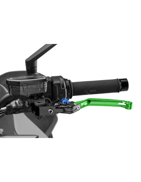 Puig 4.0 folding clutch lever, green and blue selector