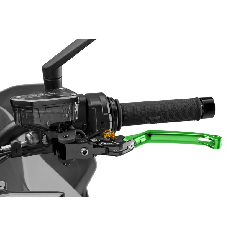 Maneta de embrague plegable Puig 4.0 selector verde y dorado