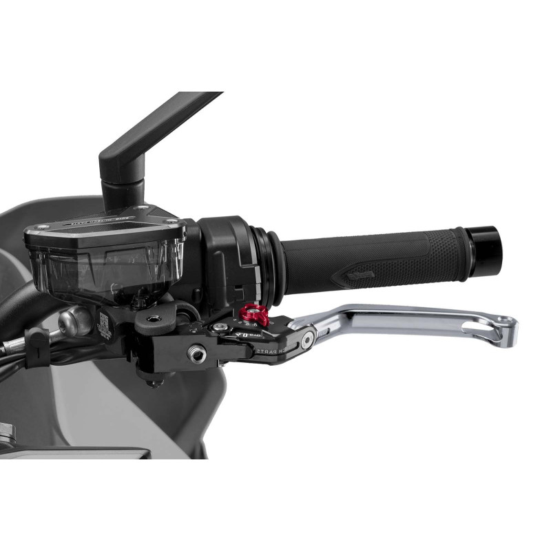 Maneta de embrague plegable Puig 4.0 titanio y selector rojo