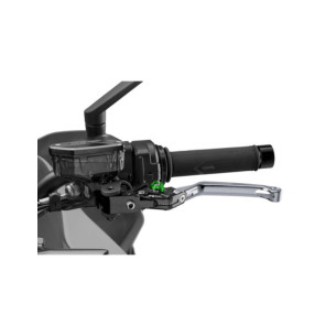 Levier d'embrayage pliable Puig 4.0 en titane et selecteur vert