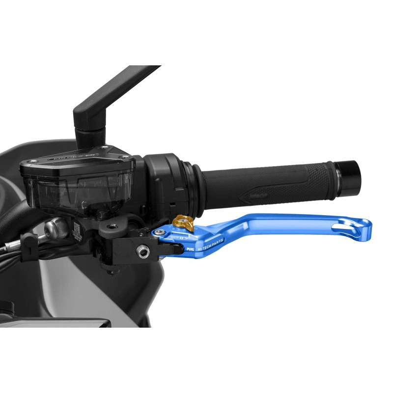 Maneta de embrague fija Puig 4.0 selector azul y dorado