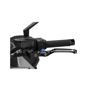 Maneta de embrague fija Puig 4.0 negra y selector azul
