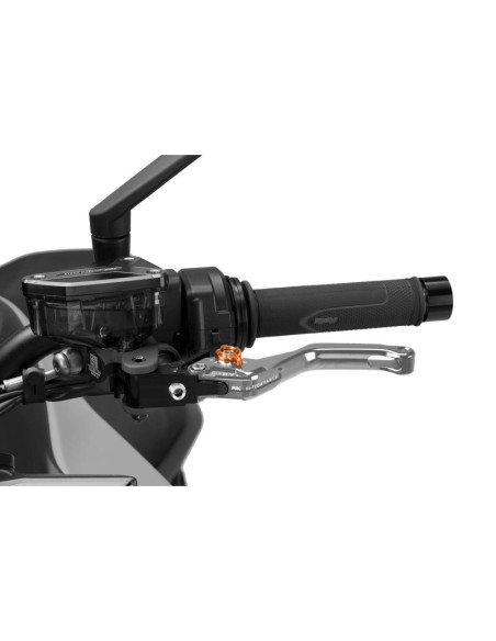 Maneta de embrague fija Puig 4.0 corta plata y selector naranja