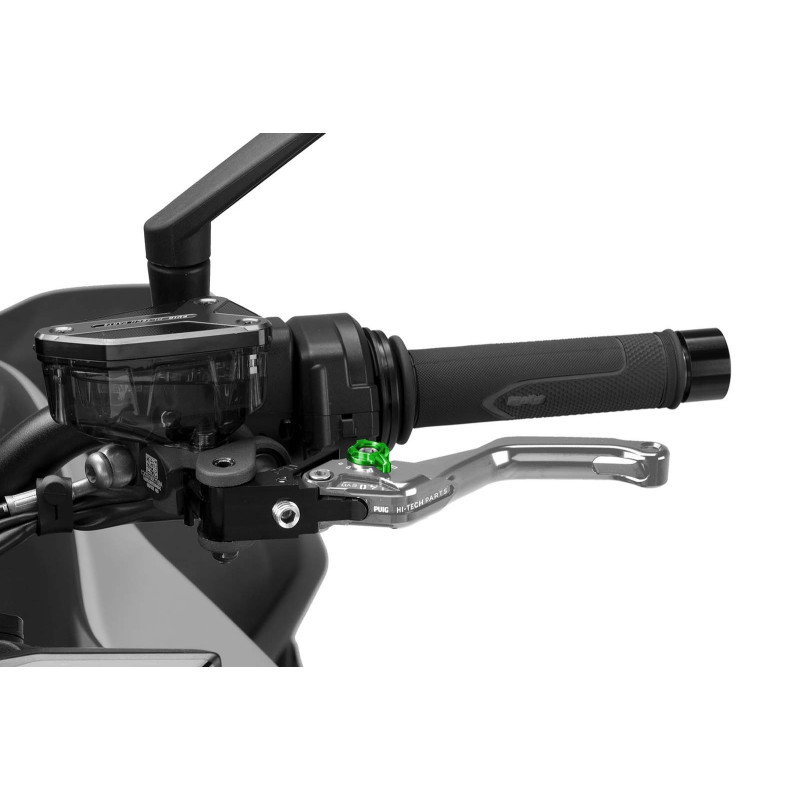 Puig 4.0 lever fixed clutch short silver and green selector