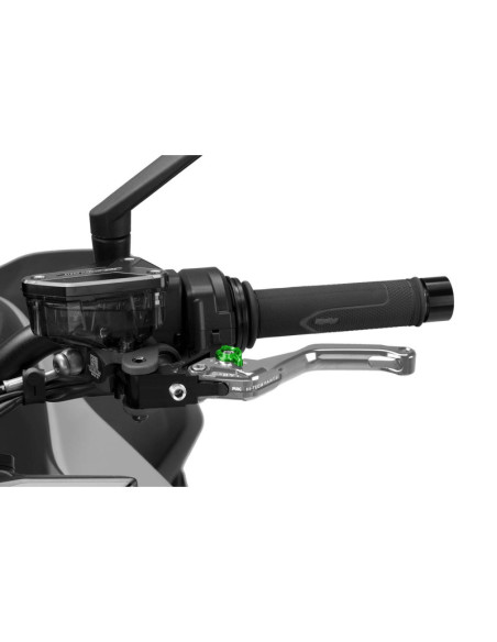 Puig 4.0 lever fixed clutch short silver and green selector