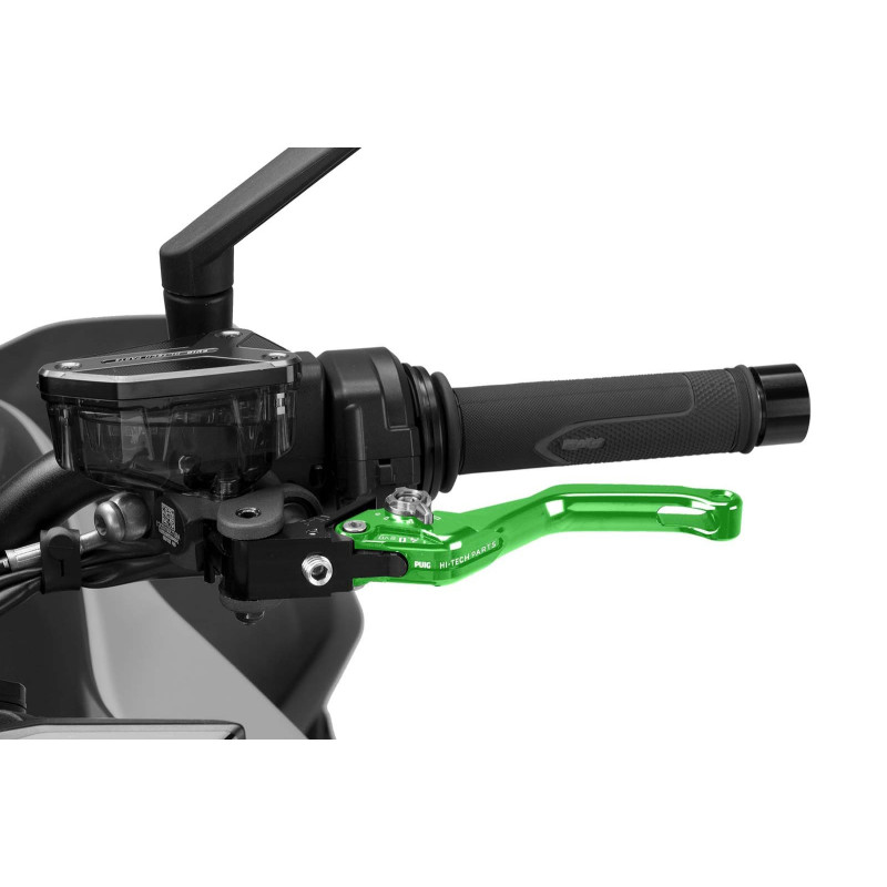 Puig 4.0 lever fixed clutch short green and silver selector