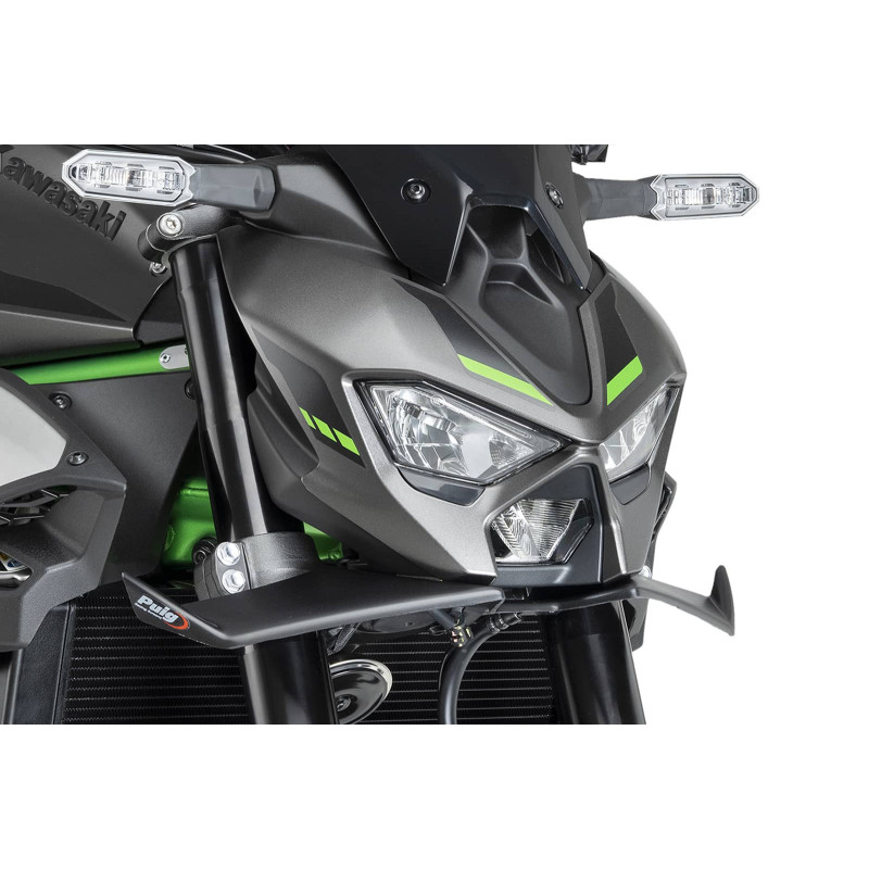 Aleron delantero Puig Downforce Naked Kawasaki Z900 2025 negro mate