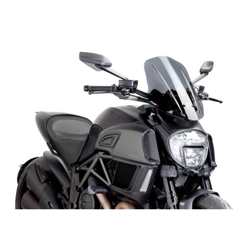 PUIG NAKED NG TOURING EINSTELLBARE WINDSCHUTZSCHEIBE DUCATI DIAVEL 14-18 DARK SMOKE