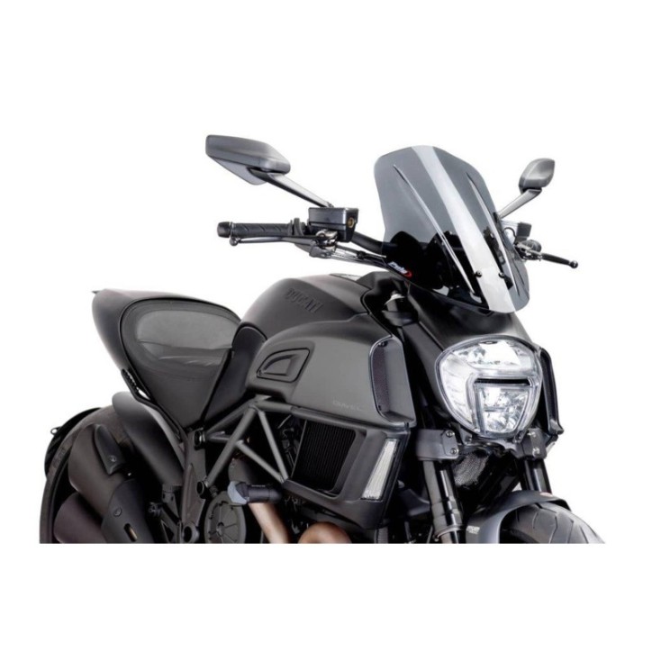 PUIG CUPOLINO NAKED N.G. TOURING REGOLABILE PER DUCATI DIAVEL 14-18 FUME SCURO