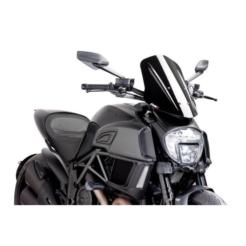Bulle reglable Puig Naked NG Touring pour Ducati Diavel 14/16, noire