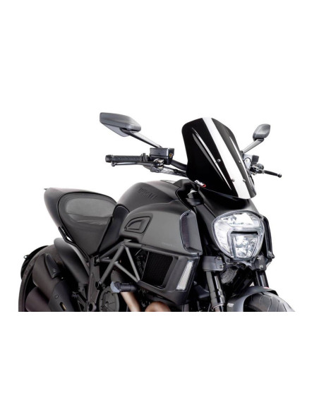 Bulle reglable Puig Naked NG Touring pour Ducati Diavel 14/16, noire