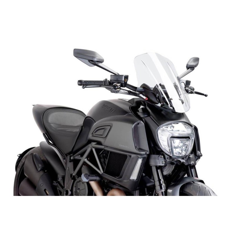 PUIG CUPOLINO NAKED NEW GENERATION TOURING REGOLABILE DUCATI DIAVEL 14'-18' TRASPARENTE