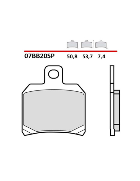 Kit de pastillas de freno traseras Brembo para Aprilia Tuono V4 Factory 1100 15-16 - codigo 07bb20sp
