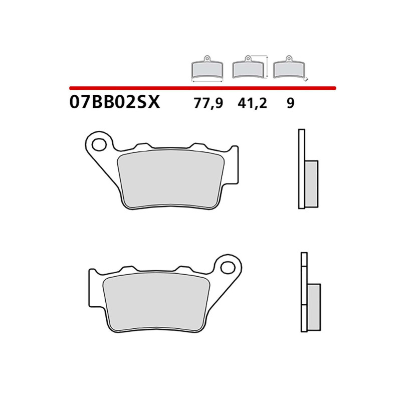 Brembo rear brake pad kit fits BMW S 1000 R (K47) 1000 17-20 - code 07bb02sx