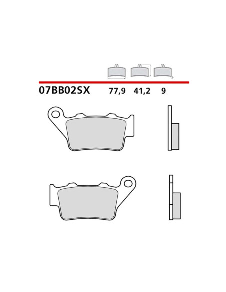 brembo kit pastiglie freno post. monta su bmw s 1000 r (k47) 1000 17-20-cod.07bb02sx