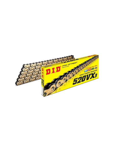 did chain s+2 520vx3 m116-r for kawasaki 650 kle f versys abs 19-20 gold/black