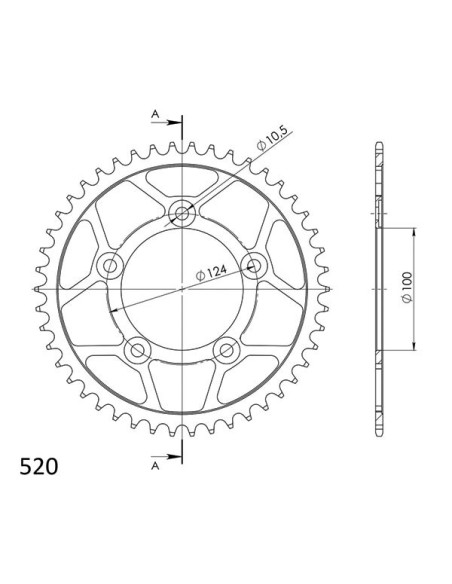 Sgr Corona S AC P520-D46 para Ducati Scrambler Icon 15-16