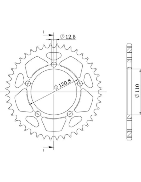 Couronne SGR S+2 AL P525-D47 pour BMW S RR 1000 17-18