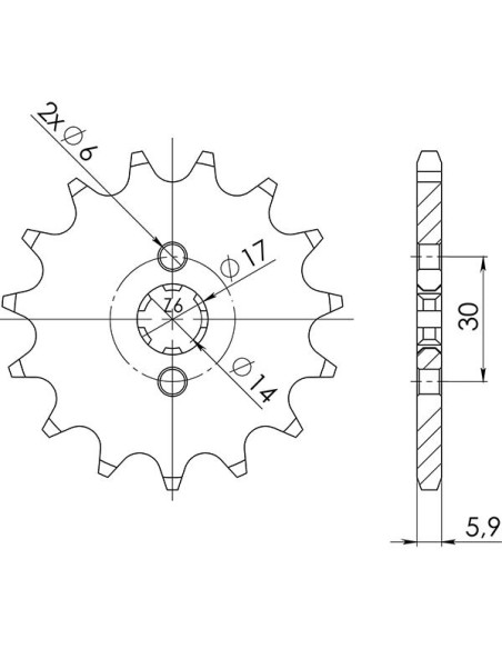 sgr pinion s ac p420-d14 honda c super cub 125 22-23