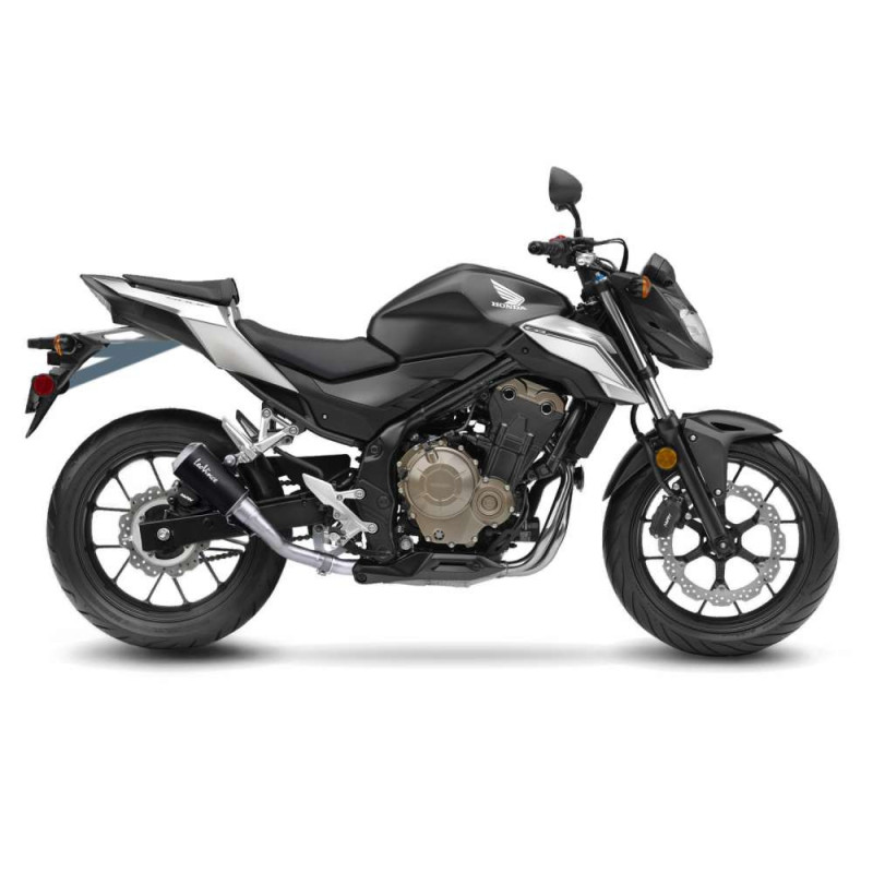 Escape LeoVince LV-10 Black Edition para Honda CB 500 F 17-18 en acero inoxidable