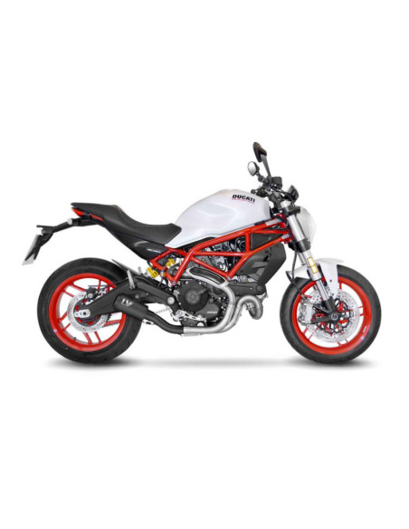 Escape LeoVince LV-10 completamente negro para Ducati Scrambler Classic 17-18 en acero inoxidable