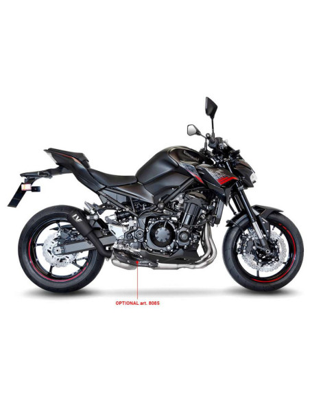 Escape LeoVince LV-10 completamente negro para Kawasaki Z900 2023-24 de acero inoxidable