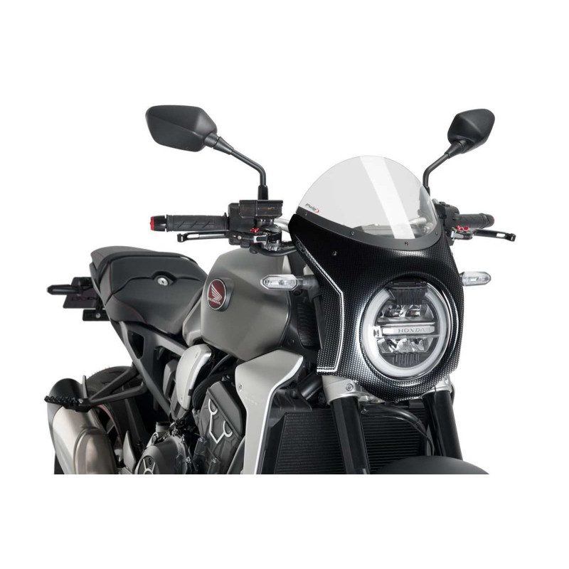 Puig semi-fairing for Honda CB650R Neo Sports Cafe 21-23 transparent-carbon