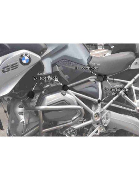 Puig frame caps for Kawasaki Z900 2022 black