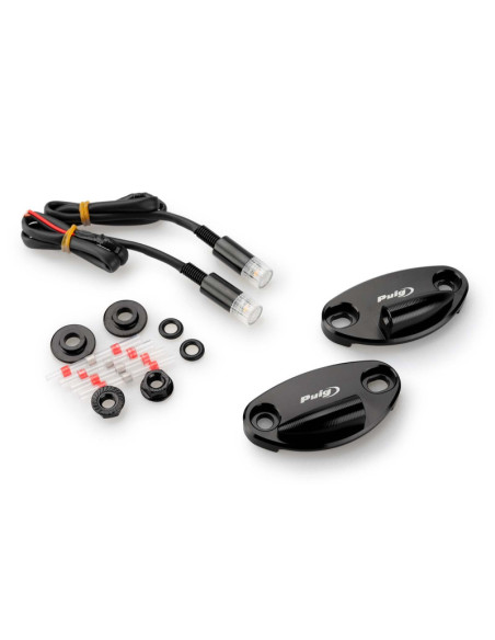 Puig mirror hole cap with turn signals tab for kawasaki zx-10r 19-20 black