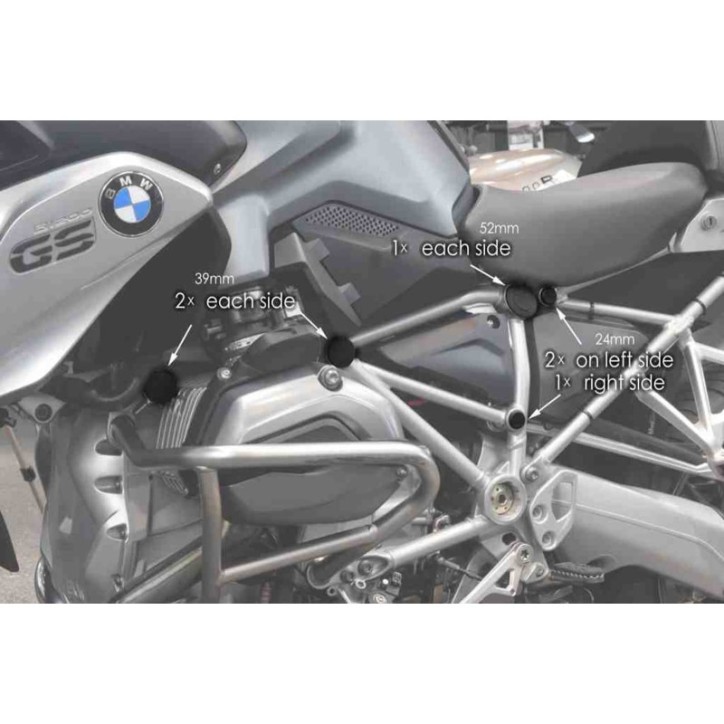 PUIG FRAME CAPS FOR DUCATI DIAVEL 11-13 BLACK