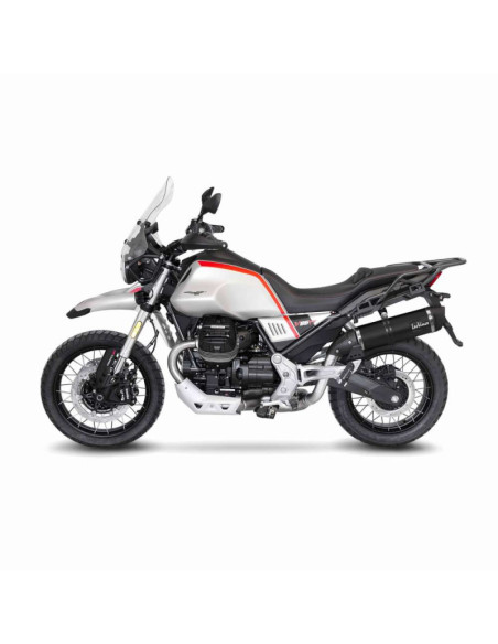 Escape LeoVince LV One EVO Black Edition para Moto Guzzi V85 TT 21-23 en acero inoxidable