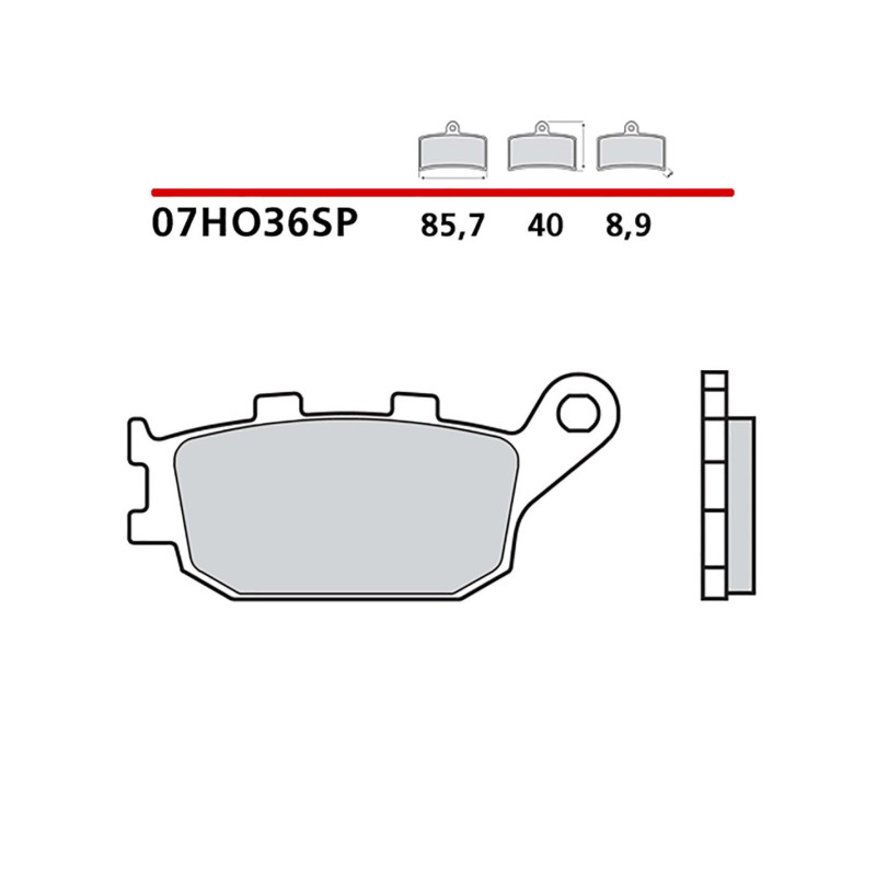 Kit de plaquettes de frein arriere Brembo compatible avec Yamaha YZF-R1 1000 2006 - code 07HO36SP