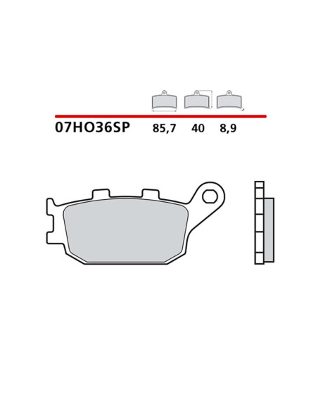 Brembo-Hinterradbremsbelagsatz passend fur Yamaha YZF-R6 2005-Cod.07HO36SP
