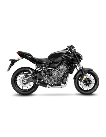 Escape LeoVince LV One EVO Black Edition para Yamaha MT-07 2023 en acero inoxidable