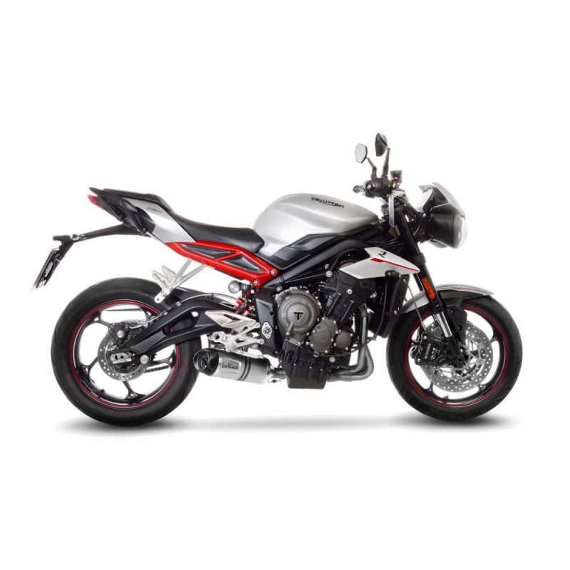 Escape LeoVince LV One EVO para Triumph Street Triple 765 R 2021-22 en acero inoxidable