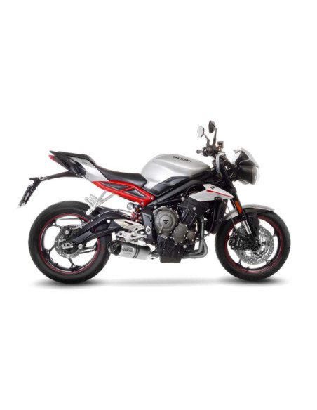 Escape LeoVince LV One EVO para Triumph Street Triple 765 R 2021-22 en acero inoxidable